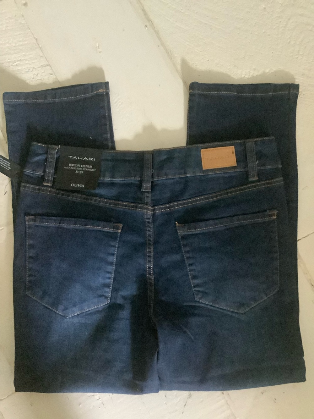 Tahari jeans Olivia mid rise slim straight size 8 - Picture 3 of 3